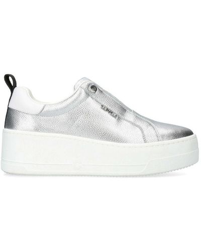 Carvela Kurt Geiger Leather Connected Laceless Trainers Leather - White