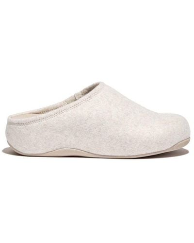 Fitflop 's Fit Flop Shuv Felt Clog Slippers In Ivory - Wit