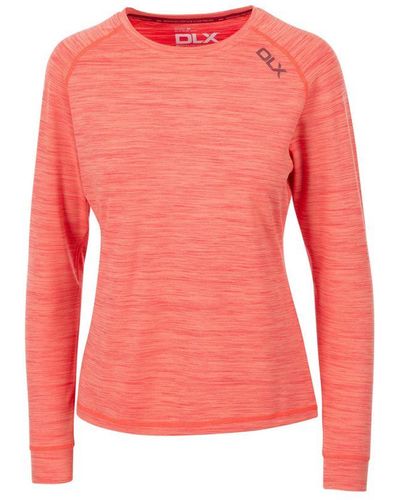 Trespass Ladies Jannett Long-Sleeved T-Shirt ( Blush Marl) - Pink