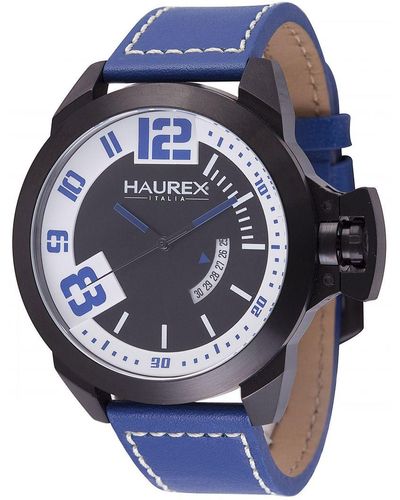 Haurex Italy Storm Dial Watch Leather - Blue