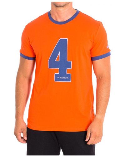 La Martina T-shirt Met Korte Mouwen Tmr312-js206 - Oranje