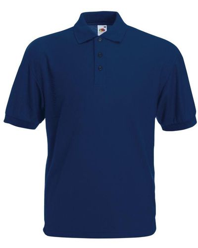 Fruit Of The Loom 65/35 Pique Short Sleeve Polo Shirt - Blue