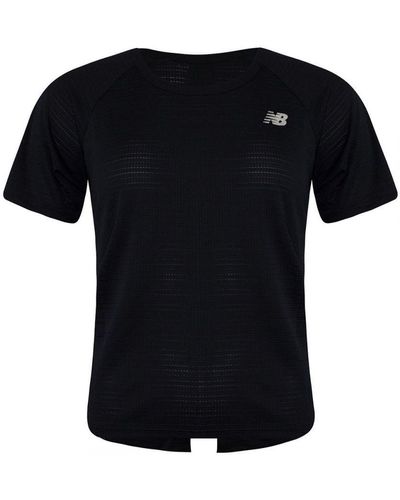 New Balance Short Sleeve Black Round Neck Total Performance T-shirt Wt03154 Bk