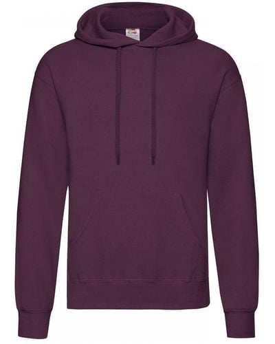 Fruit Of The Loom Adults Classic Hooded Sweatshirt () - Purple