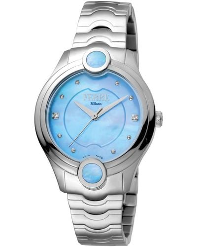 Ferré Fm1l083m0041 Black Dial Stainless Steel Watch - Blue