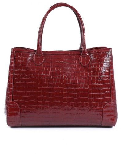 Dee Ocleppo Handbag Exter Bordeaux Leather - Red