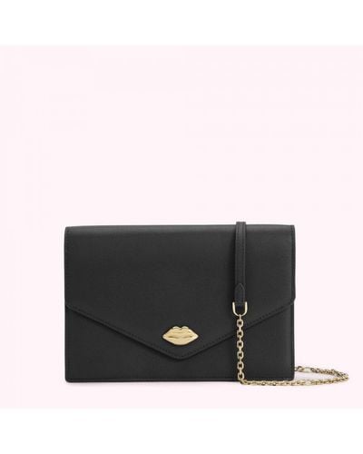 Lulu Guinness Textured Leather Rudy Clutch Bag - Black