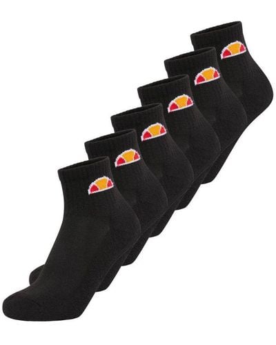 Ellesse 6 Pack Quarter Sock - Black