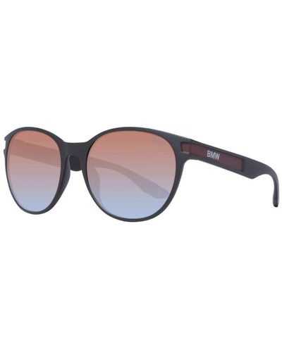 BMW Round Sunglasses With Mirrored And Gradient Lenses - Brown