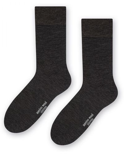 Steve Madden 1 Paar Originele Merino Wol Sokken Voor De Winter - Houtskool - Zwart