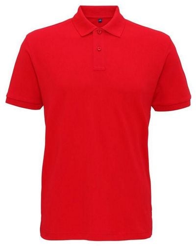 Asquith & Fox Super Smooth Knit Polo Shirt (Cherry) - Red