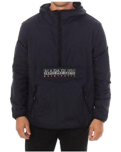 Napapijri Hooded Jacket With High Collar Np0A4G67 - Blue