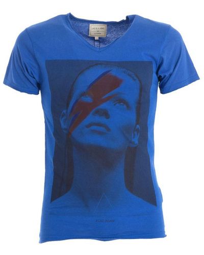 ELEVEN PARIS Short Sleeve Round Neck T-shirt 13s1lt001 Cotton - Blue