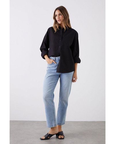 Dorothy Perkins Relaxed Cotton Shirt - Blue