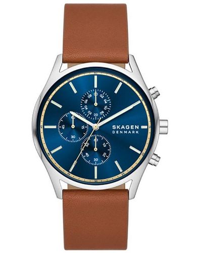 Skagen Holst Watch Skw6916 Leather (Archived) - Blue