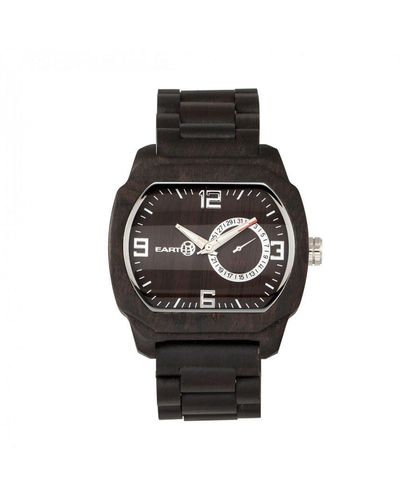 Earth Wood Scaly Bracelet Watch W/date - Black