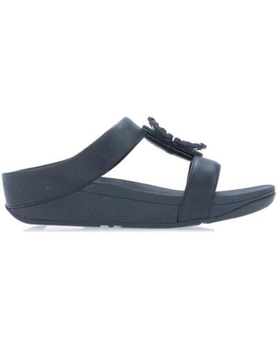 Fitflop S Fit Flop Lulu Crystal-circlet H-bar Slide Sandals - Blue