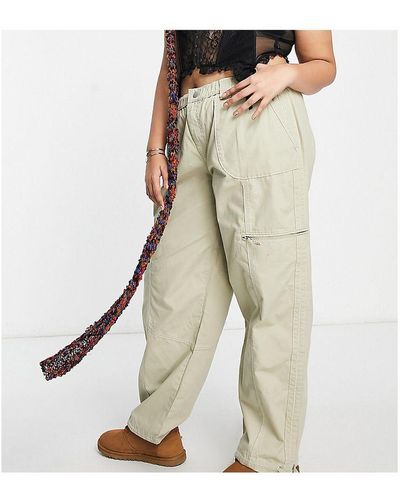 ASOS Curve Pull On Cargo Trouser With Pocket Details - Natural