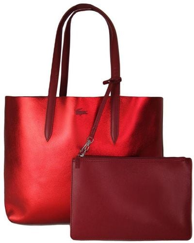 Lacoste Anna Reversible Red Tote Bag Textile