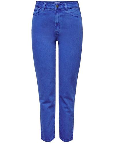 ONLY High Waist Straight Fit Jeans Onlemily Strong Blue - Blauw