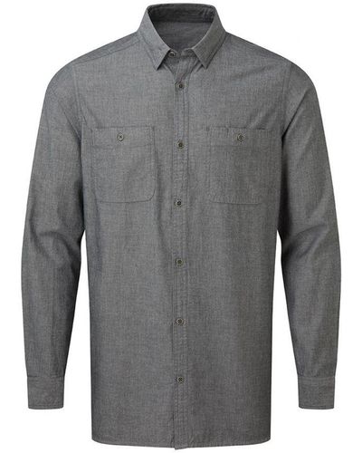 PREMIER Chambray Organic Long-Sleeved Shirt ( Denim) Cotton - Grey