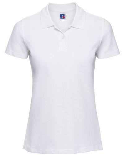 Russell Europe /Ladies Classic Cotton Short Sleeve Polo Shirt () - White