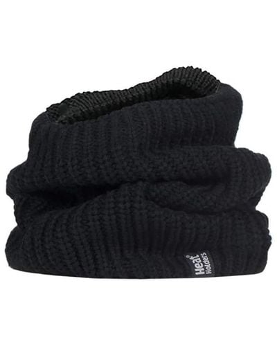 Heat Holders Fleece Lined Chunky Knit Thermal Neck Warmer - Black