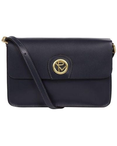 Pure Luxuries 'derwent' Navy Leather Cross Body Bag - Blue
