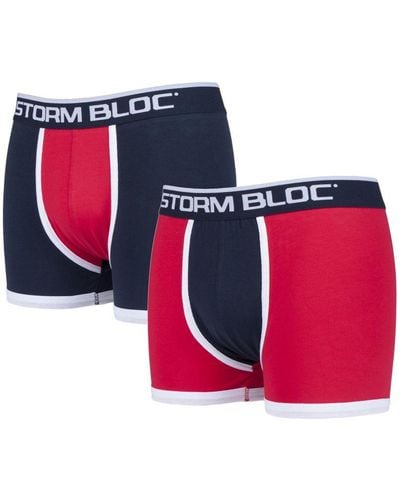 Storm Bloc 2 Pairs Cotton Boxer Trunks - Red