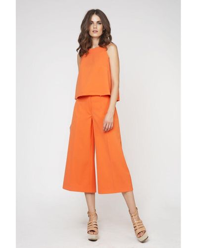 Conquista Cropped Culottes By Fashion By - Orange