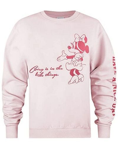 Disney Ladies Minnie Caring Sweatshirt (Pale) - Pink