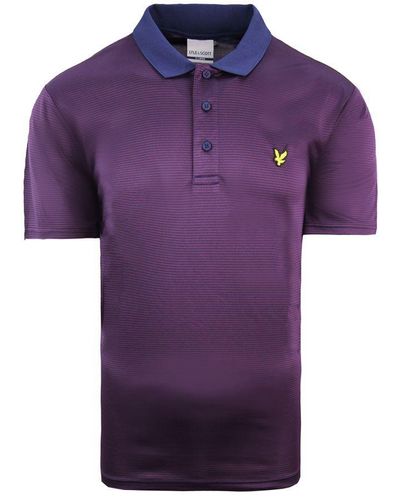Lyle & Scott Golf Microstripe Polo Shirt - Purple