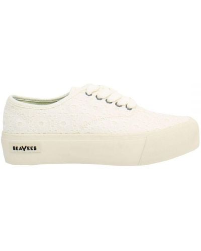 Seavees Legend Platform Embroidery Shoes Canvas (Archived) - White