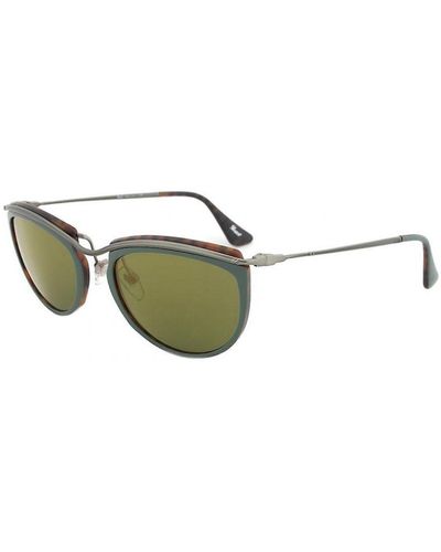 Persol Ovale Metalen Zonnebril Voor Po3082s - Groen