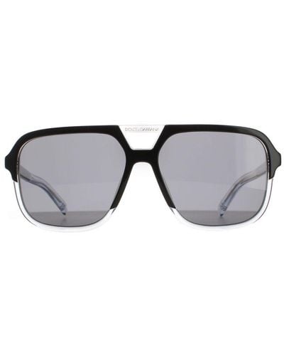 Dolce & Gabbana Aviator Top On Crystal Dark Dg4354 Sunglasses - Grey
