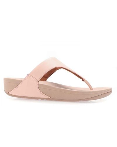 Fitflop Womenss Fit Flop Lulu Leather Toe Thong Sandals - Pink