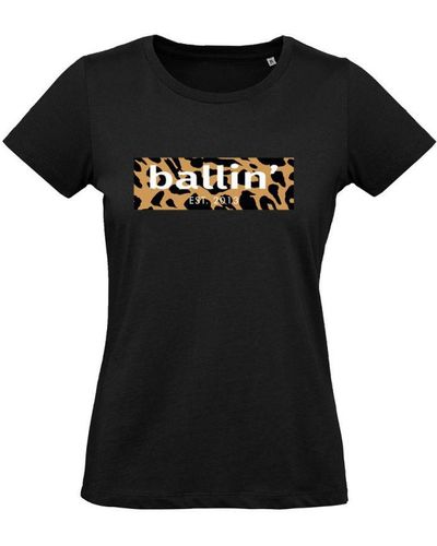 Ballin Amsterdam Est. 2013 Tee Ss Panter Block Shirt Zwart