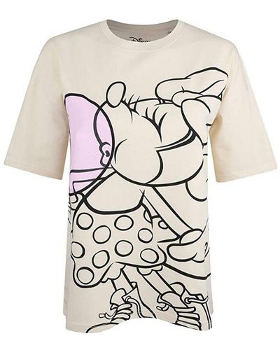 Disney Minnie Mouse Bubblegum Slouch T-shirt (zand) - Wit