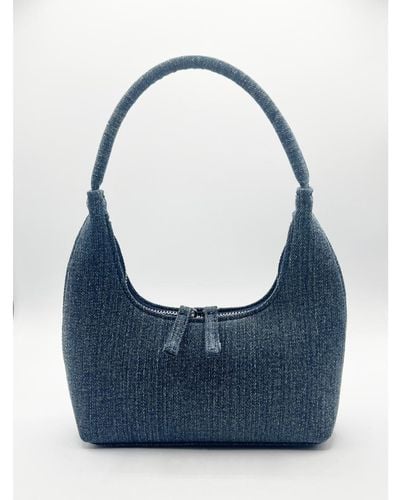 SVNX Short Handle Denim Shoulder Bag - Blue