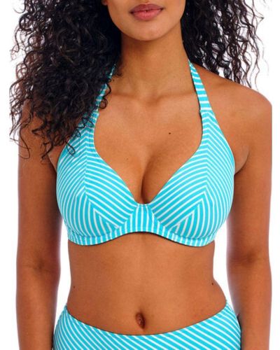 Freya Jewel Cove Halter Bikini Top - Blue
