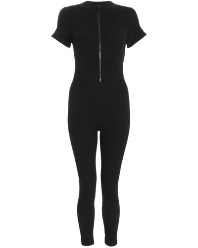 Quiz Seamless Zip Jumpsuit - Black