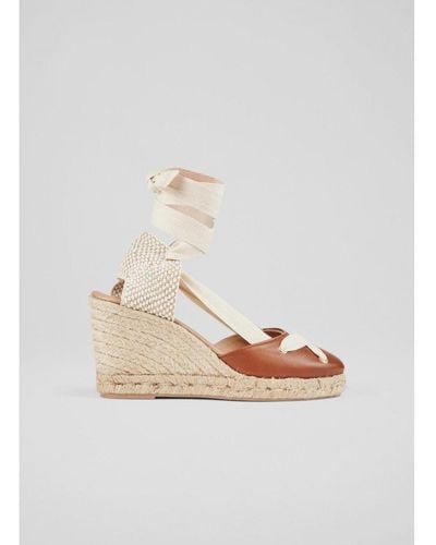 LK Bennett Ophelia Casual Sandals, Leather - White