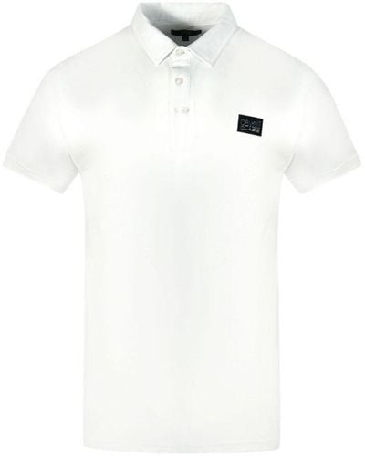 Class Roberto Cavalli Patch Logo Polo Shirt - White
