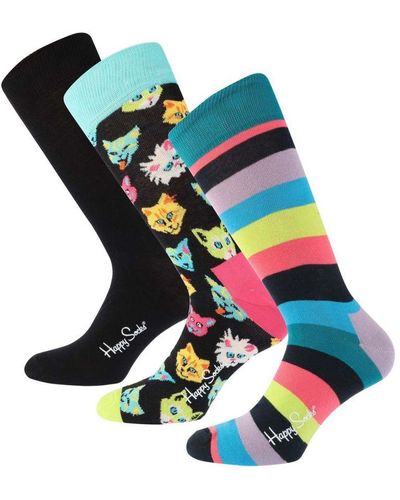 Happy Socks Accessoires Cadeaubox, Sokken, Set Van 3 Paar, Meerkleurig - Blauw