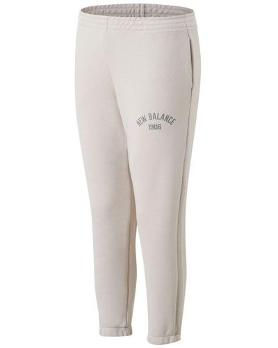 New Balance Essentials Varsity Fleece Trousers - White