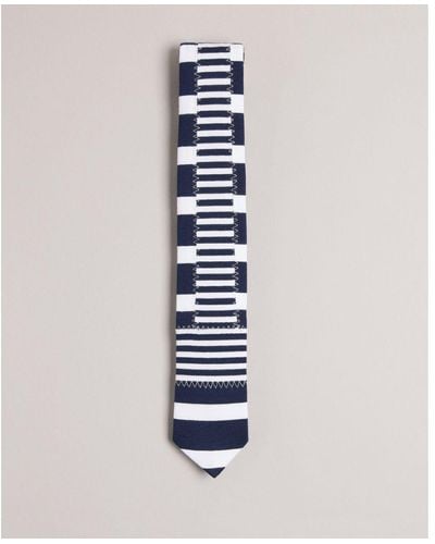 Ted Baker Combahe Jersey Striped Tie - Blue