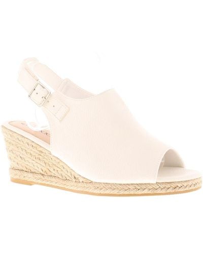 Apache Wedge Sandals Inci Buckle White - Natural
