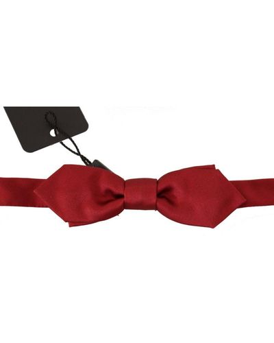 Dolce & Gabbana Silk Adjustable Neck Bow Tie - Red
