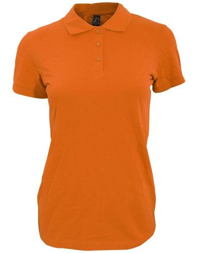 Sol's Perfect Pique Poloshirt Met Korte Mouwen (oranje)