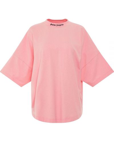 Palm Angels Classic Logo Oversized T-Shirt - Pink